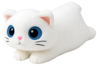 Produktbild von Plüsch Maskottchen Kuscheltier Katze Große Augen Weiß 45cm