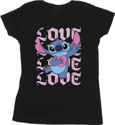 Image de Lilo & Stitch - T-shirt "Valentine Love" pour femme BI53945 (S) (Noir)