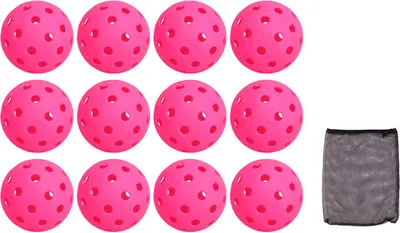 Produktbild von 12 Stück 74 mm 40 Löcher Pickleballs PE-Kunststoff hohe Elastizität Pickleball Outdoor-Lochbälle Rosa
