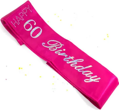 Produktbild von Oblique Unique Schärpe Happy Birthday 60. Geburtstag 60er Party Feier pink
