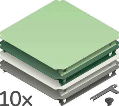 Obrázok produktu pre Quadro Sada dosiek XXL Home – rozširujúca sada s 10 doskami vo farbách Home pre tvoju stavebnicu Quadro – Mint
