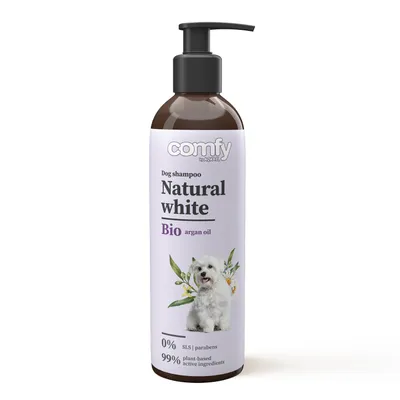 Produktbild von Comfy Natural White 250ml - natürlicher Shampoo für Hunde mit hellem Fell