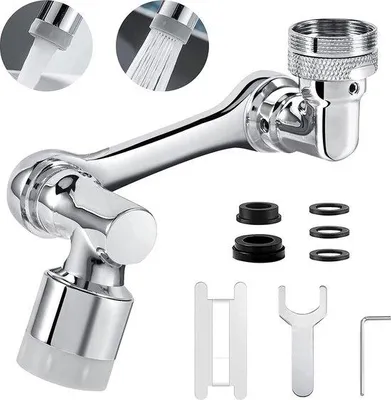 Produktbild von Famanu Wasserhahnaufsatz 1080 Grad drehbar - Multifunktionale Küchen- und Badezimmerlösung