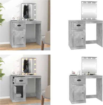 Obrázek produktu pro vidaXL Toaletní stolek s LED diodami betonově šedý 90x50x132,5 cm materiál na bázi dřeva - toaletní stolek - kosmetický stolek - toaletní stolek