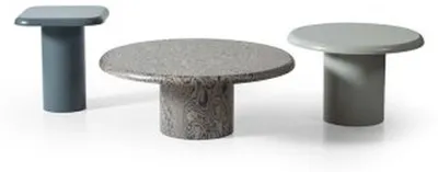 Immagine prodotto di Set di tavolini da salotto di design Robusto tavolino rotondo Tavolini da caffè in marmo