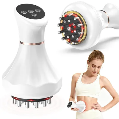 Produktbild von Lymphdrainage-Massagegerät & Anti-Cellulite-Massagegerät, wohltuenden Pulsen, Wärme & Vibration,Elektrische Meridianbürste für Beine,Hüfte,Arme, Bauch