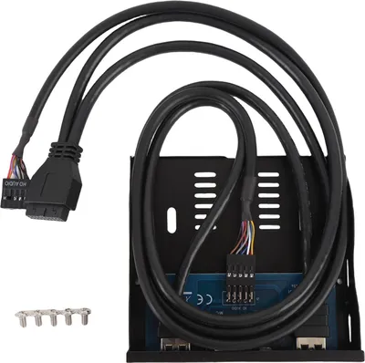 Zdjęcie produktu dla Stacja dyskietek, panel przedni, hub USB 3.0, 3,5 cala, 19-pin do USB 3.0, interfejs dźwięku HD do obudowy komputera, czarny