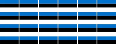 Produktbild von Mini Aufkleber Set - Pack glatt - 33x20mm - selbstklebender Sticker - Fahne - Estland - Flagge / Banner / Standarte fürs Auto, Büro, zu Hause und die Schule - 24 Stück