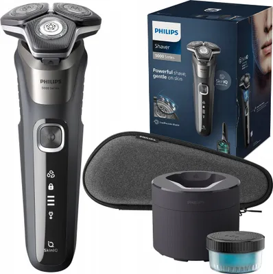 Zdjęcie produktu dla Philips SHAVER Series 5000 S5887/50, Golarka rotacyjna, Szary, SteelPrecision blades, SH71, 2 lat(a), Bateria