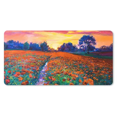 Produktbild von MuchoWow® Schreibtischunterlage Malerei - Natur - Blumen - Ölfarbe 80x40 cm - XXL Mauspad - Gaming Mauspad
