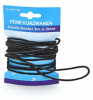 Obrázok produktu pre Elastická šnúra na klobúk, 3 mm x 3 m, čierna