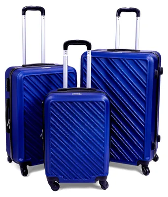 Produktbild von Hartschalenkoffer Reisekoffer mit Rollen Koffer & Trolleys mit Zahlenschloss Teleskopgriff (Dunkelblau, 3er Set: M, L, XL)