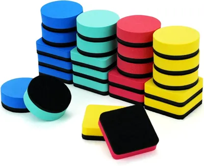 Productafbeelding van Magnetische whiteboard-vegers, 24 stuks, droog afveegbaar, geschikt voor whiteboards