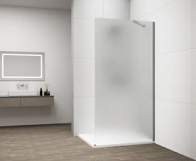 Produktbild von Polysan ESCA CHROME Dusch-Glasteil, Wandmontage, Milchglas, 1200 mm