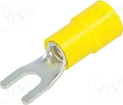 Produktbild von 10x Kabelschuh: Gabel 4÷6mm2 Klemmverbindung M4 Ø: 4,2mm  isoliert BM 00320 Isolier