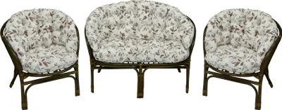 Immagine prodotto di AMPO Cuscino imbottito per gruppo in rattan Set di mobili in rattan Bahama sedia + panca in rattan