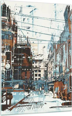 Produktbild von Bilder auf glas - Einteilig - Stadt Straße Haus - 70x100cm - Glasbilder - Wandbilder - Bilder - zum Aufhängen bereit - Wanddekoration aus Glas - Glas Bilder - Wandbild auf Glas - GPA70x100-3806