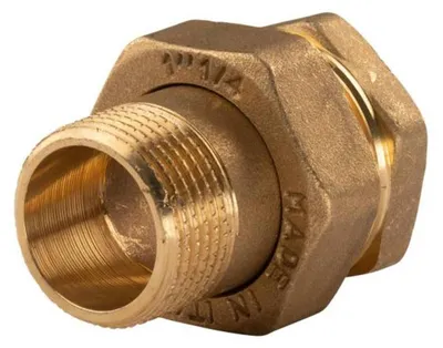 Produktbild von Messing Gewinde-Fitting Verschraubung gerade flachdichtend 1'IG - 1'AG (DN 25) - schwere Ausführung