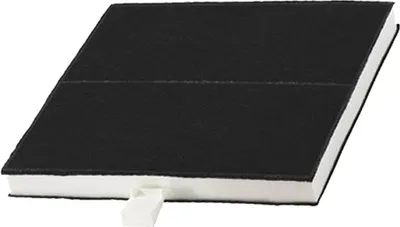 A single carbon filter for a range hood, shown from a diagonal angle.