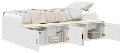 Zdjęcie produktu dla vidaXL Rama łóżka z szufladami biała 70 x 190 cm materiał drewnopochodny
