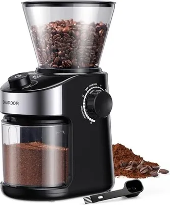 Produktbild von Elektrische Kaffeemühle 25 Schleifeinstellungen, präzises Digitaldisplay, Disc -Espresso, Drip French Press, 200 W, G -Bohnenbehälter