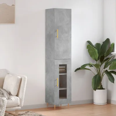Obrázok produktu pre vidaXL Highboard concrete grey 34,5x34x180 cm odvodený výrobok z dreva
