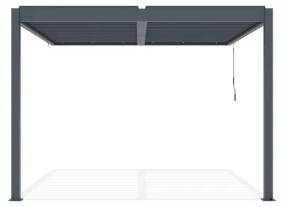 Produktbild von PIANA 3x3m Anlehn-Bioklima-Pergola aus grauem Aluminium