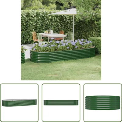 Produktbild von The Living Store Hochbeet Pulverbeschichteter Stahl 249x100x36 cm Grün