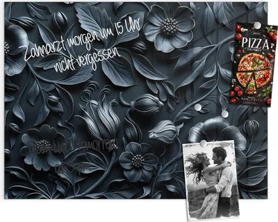 Produktbild von Magnettafel 120x90cm Pinnwand Whiteboard beschreibbar - Florales Muster