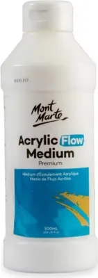 Produktbild von Mont Marte PREMIUM Flow Medium, Acrylfarben Malmittel, in 500 ml mit Klappdeckel, perfekt auf Acrylfarben abgestimmt, ohne Verlust der Farbintensität