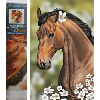 Image de Norimpex Diamond Peinture cheval avec fleurs 30x40cm