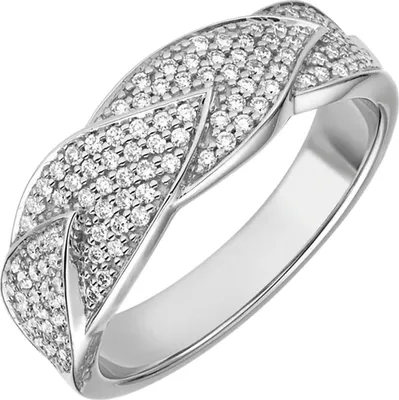 Produktbild von Ring Damenring mit 119 Diamanten Brillanten 0,45 Ct. TW/VSI 585 Gold Weißgold Innenumfang 56mm Ø17.8mm