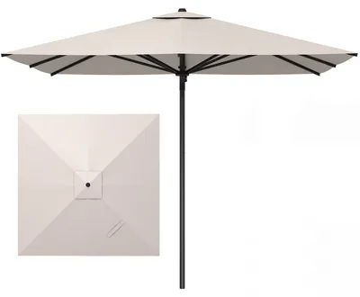 Immagine prodotto di KOMFOTTEU, ombrellone da giardino 300 x 300 cm, resistente alle intemperie, con 8 stecche in metallo, telo ombreggiante ventilato e palo in alluminio. Ombrellone rettangolare per terrazza, ideale per giardino e area piscina