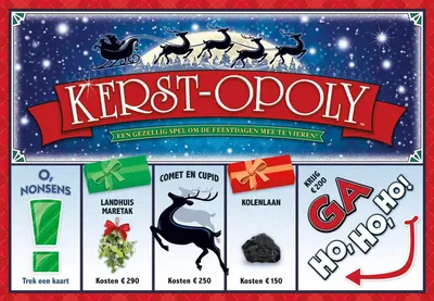 Image de Jeu de société Kerst-Opoly, jeu de Noël, jeu de stratégie familial, cadeau