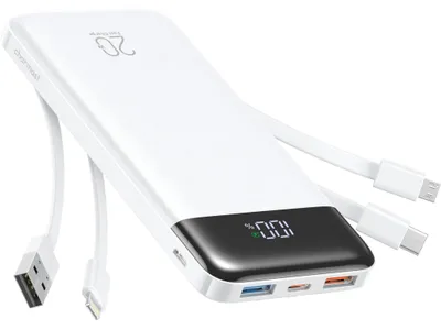 Productafbeelding van Charmast powerbank met geïntegreerde kabels, 22,5W, 20.000 mAh, snelladen