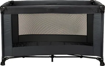 Produktbild von Novi Nicky Campingbed – 60x120 cm – ab Geburt bis ca. 3 Jahre – inkl. Matratze – Mesh-Seiten – kompakt faltbar – inkl. Transporttasche – Dark Grey