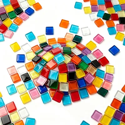 Zdjęcie produktu dla Kwadratowe płytki mozaikowe ze szkła, 1 x 1 cm, 2000 sztuk