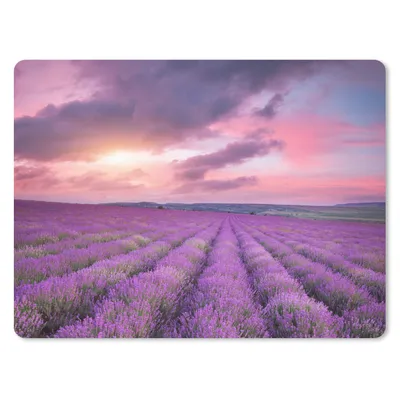 Produktbild von MuchoWow® Mauspad Mousepad Lavendel - Lila - Wolken - Blumen 40x30 cm - Mousepads - Maus Mat - Pad - Mausunterlage - Anti Rutsch