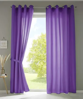 Produktbild von Gardinenbox 2er Set Vorhänge 225x140 cm Lila Ösen Blickdicht Microsatin 20405N2