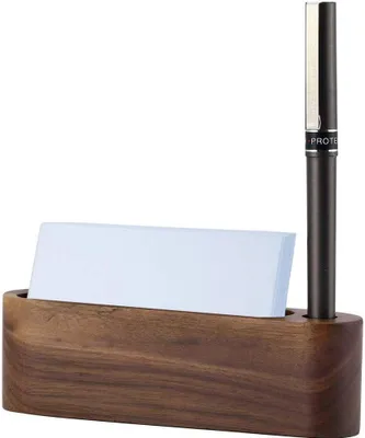 Produktbild von Visitenkartenetui aus Holz mit Stifthalter für Büro, Visitenkarten und Grußkarten