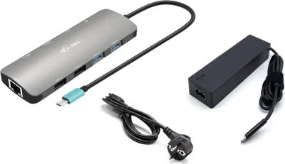 Zdjęcie produktu dla i-tec Metal C31NANOHDM2D100, Przewodowa, USB 3.2 Gen 1 (3.1 Gen 1) Type-C, 100 W, 10,100,1000 Mbit/s, Szary, 5 Gbit/s