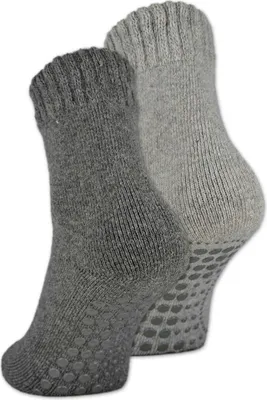 Produktbild von 2 I 4 I 6 Paar ABS Socken Herren Damen Anti Rutsch Socken mit Wolle 21463 - 2 Paar Grau/Anthrazit 43-46
