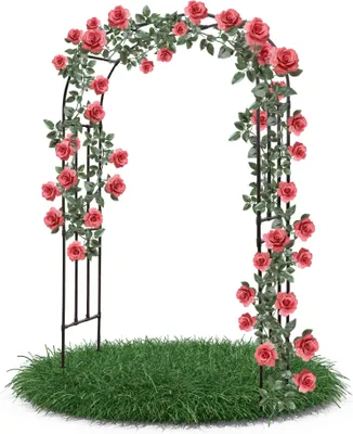 Produktbild von Rosenbogen 120x240x40 cm schwarz Torbogen Rankhilfe für Kletterpflanzen Rosen Blumen