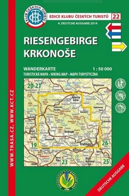 Obrázek produktu pro KČT 22 Riesengebirge, Krkonoše 1:50 000 / turistická mapa - německy (2018)