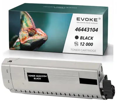 Obrázek produktu pro Kompatibilní tonerová kazeta Evoke pro tiskárny OKI C833 BK 46443104, černá, výtisk 12 000 stran, kompatibilní s modely C833dn, C833dt, C833n, C843dn
