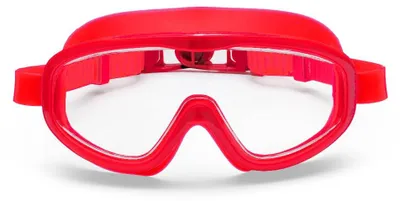 Produktbild von Petites Pommes Kinder Schwimmbrille 3-8 Jahre - Leichtes Silikon, Anti-Beschlag Weitwinkel Linse, Retro Design Taucherbrille, Verstellbare Riemen, Haarschonende Schnalle, Baumwollbeutel, Signal