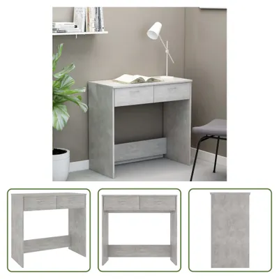 Immagine prodotto di The Living Store Scrivania in cemento grigio 80x40x75 cm Materiale a base di legno