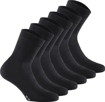 Produktbild von Rohner Basic Uni Socken, 6er Pack - Soft Touch, Kurzsocken, Viskose-Mix Schwarz 35-38