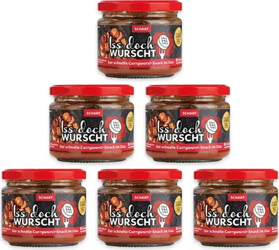 Produktbild von Iss doch Wurscht Currywurst Snack Scharf 6er Set 6x 250g Wurst Rostbratwurst Ist