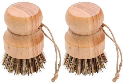 Productafbeelding van Set van 2 afwasspongsen van sisal/kokosvezels - biologisch afbreekbaar - natuurlijke vezels - veilig in gebruik